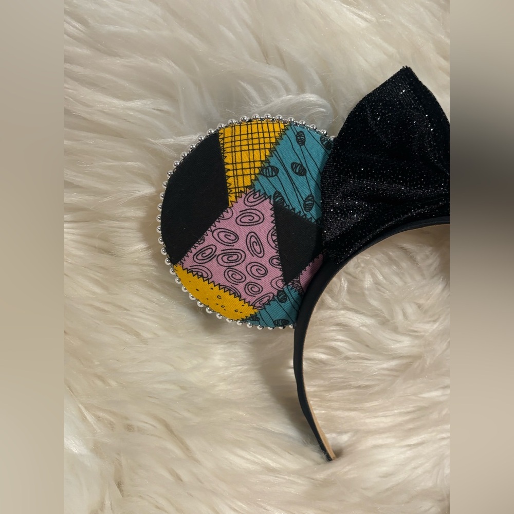 Sally Colorful Patchwork Mouse Ears Headband - image 3